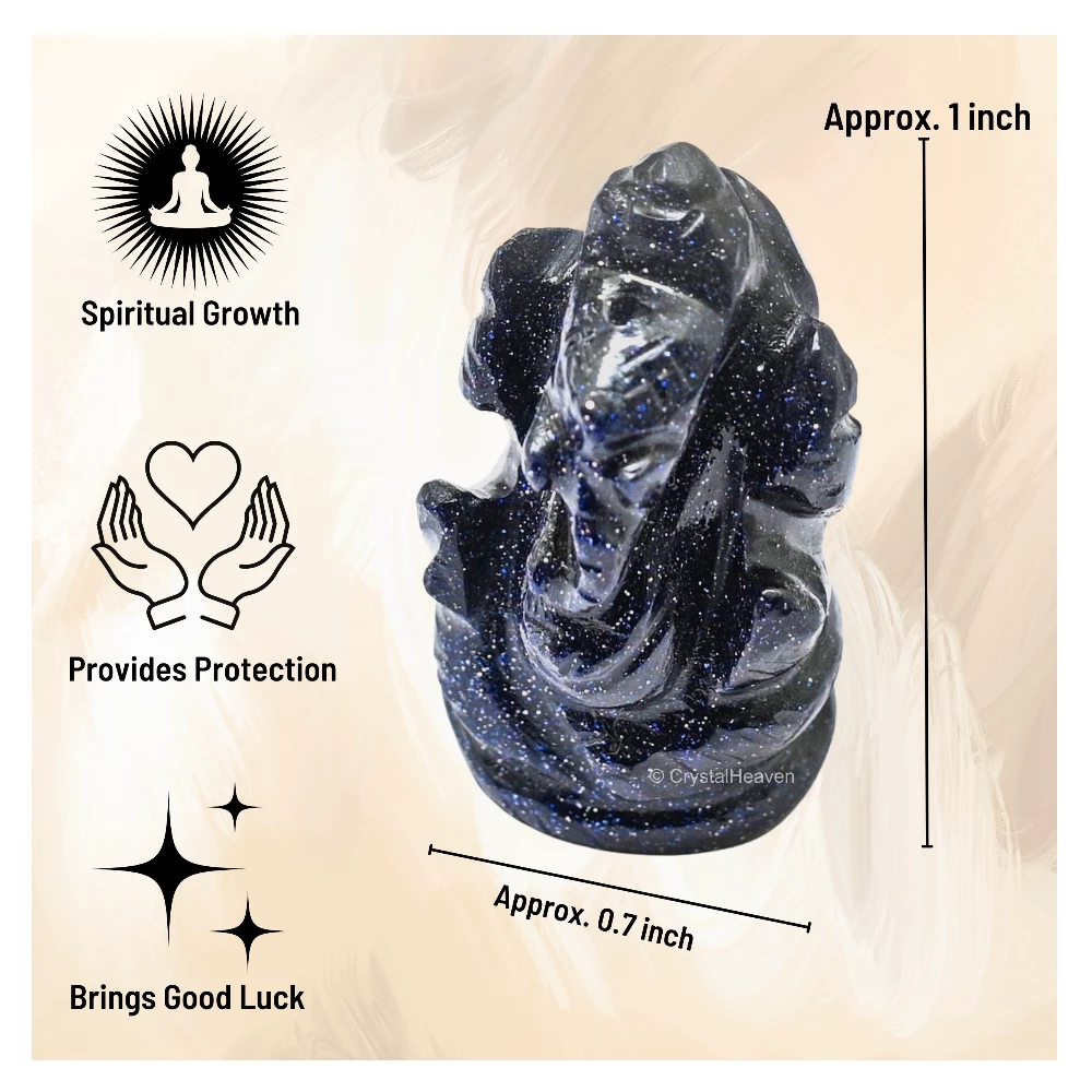 Blue Goldstone Crystal Ganesh Ganpati