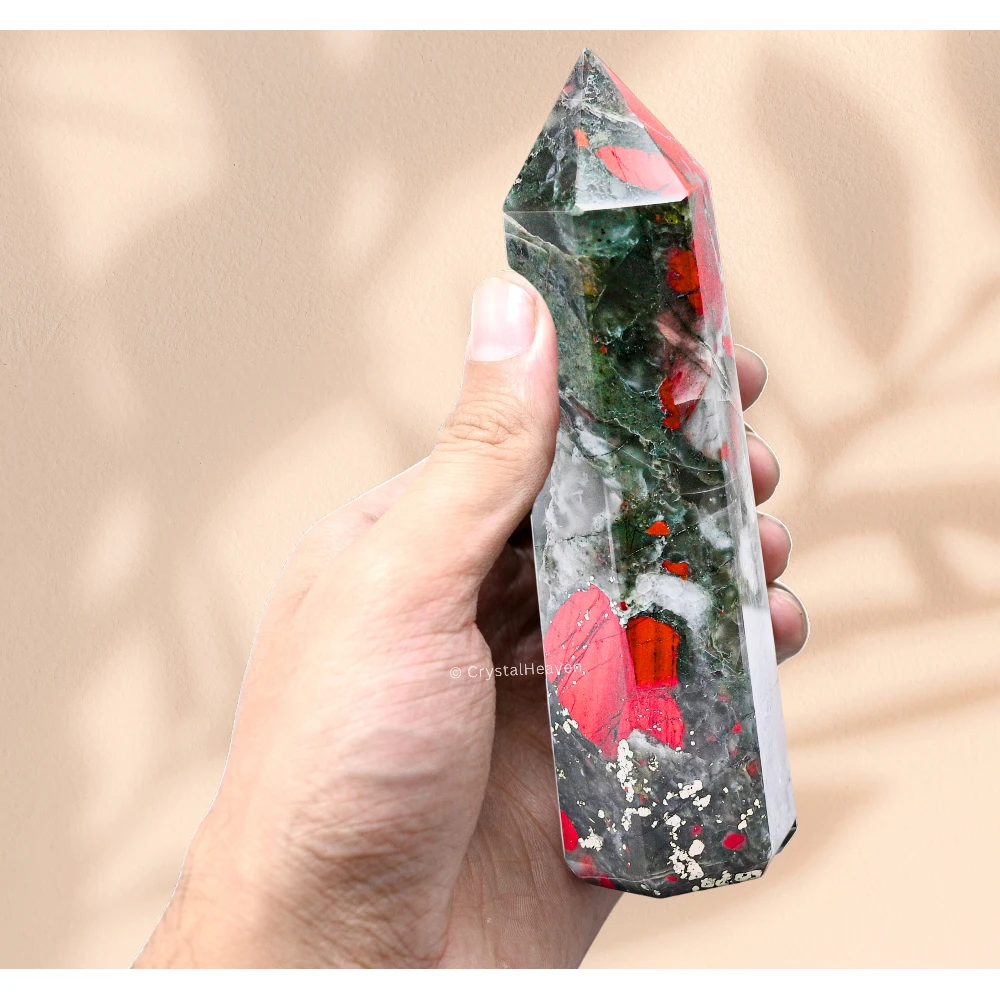 Large African Bloodstone Tower