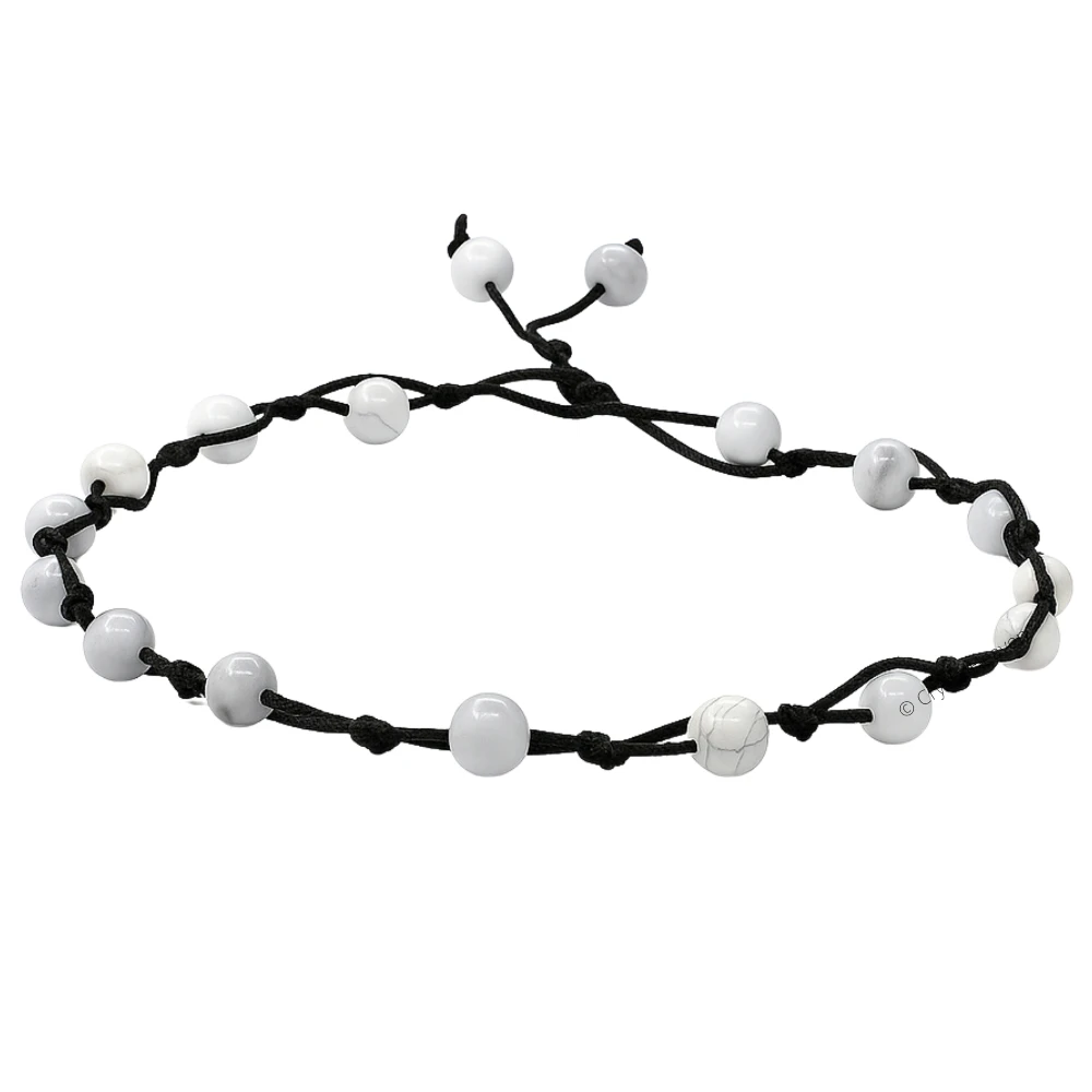 Howlite Anklet (Hand Knotted)