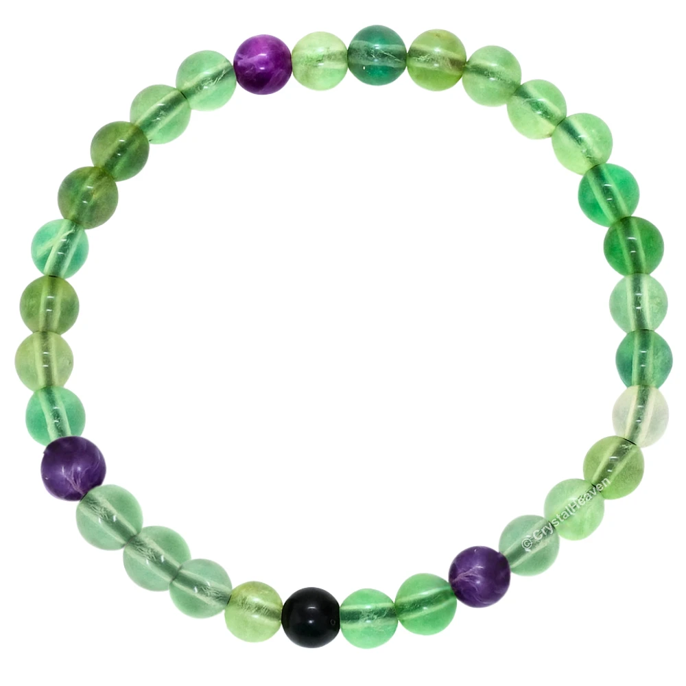 Multi Fluorite Healing Crystal Bracelets - 6mm Beads