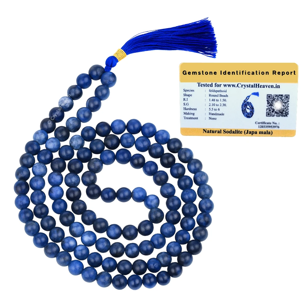 Sodalite Japa Mala (Without Knot)