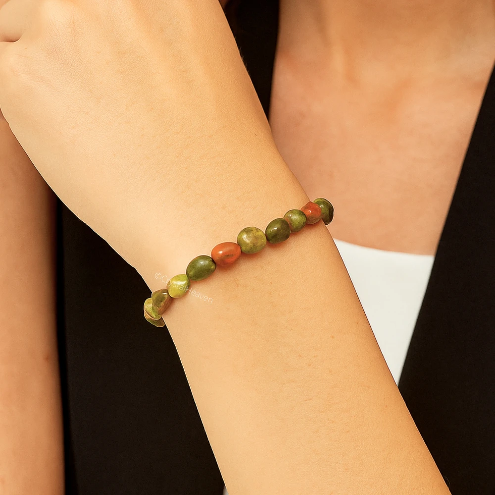 Unakite Tumbled Bracelet (Elastic)