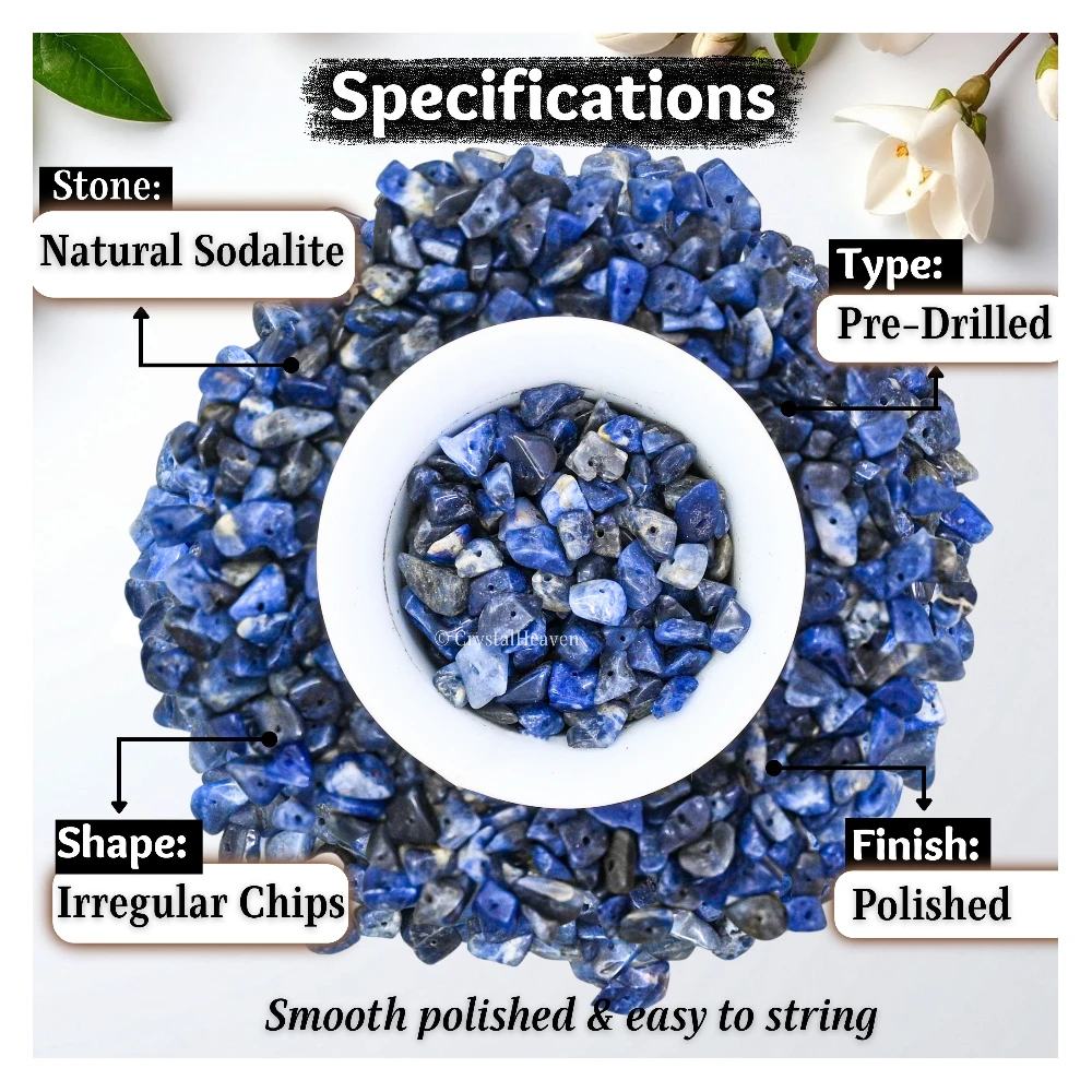 Sodalite Chips - Pre Drilled