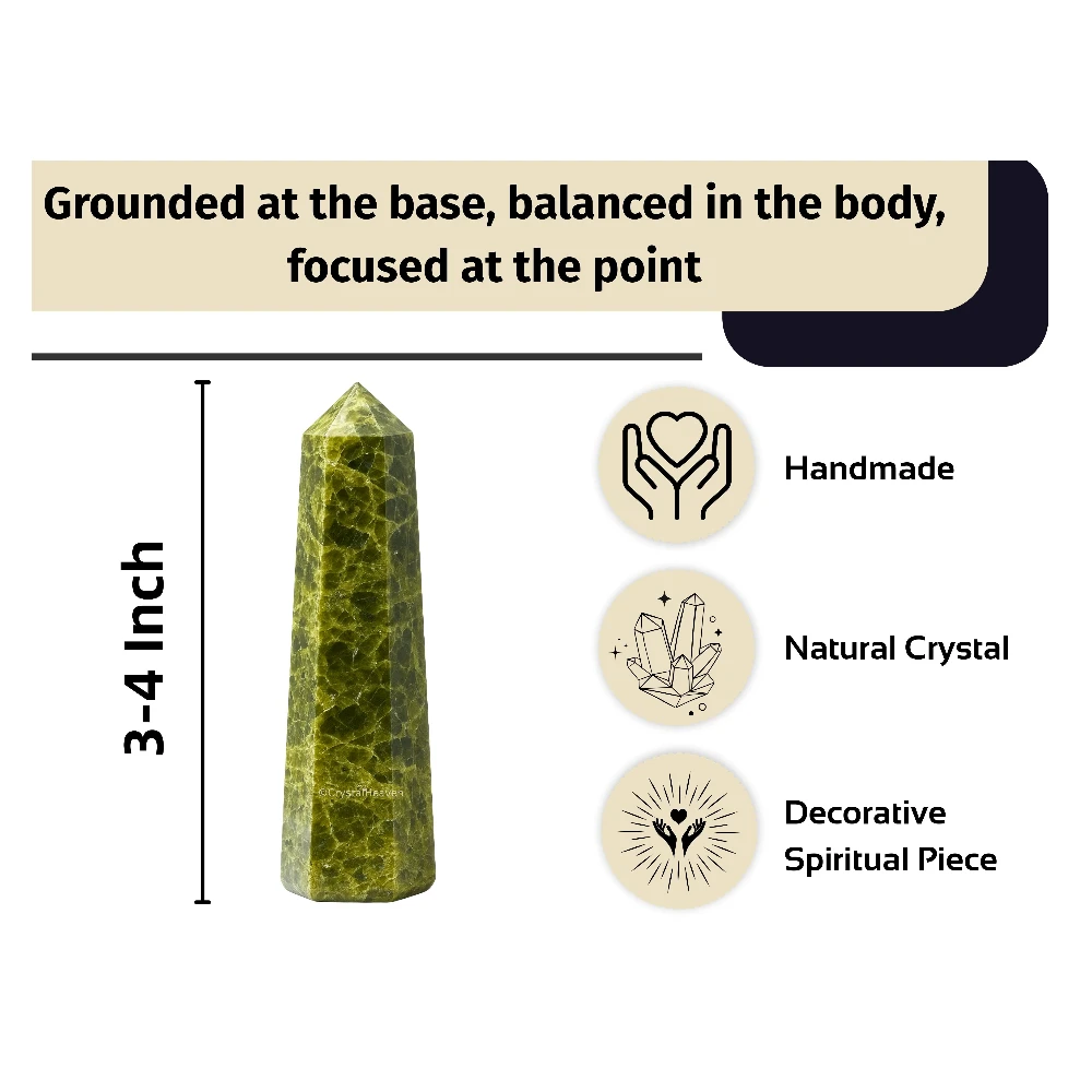 Green Tourmaline in Matrix Crystal Tower (3" to 4" inch)