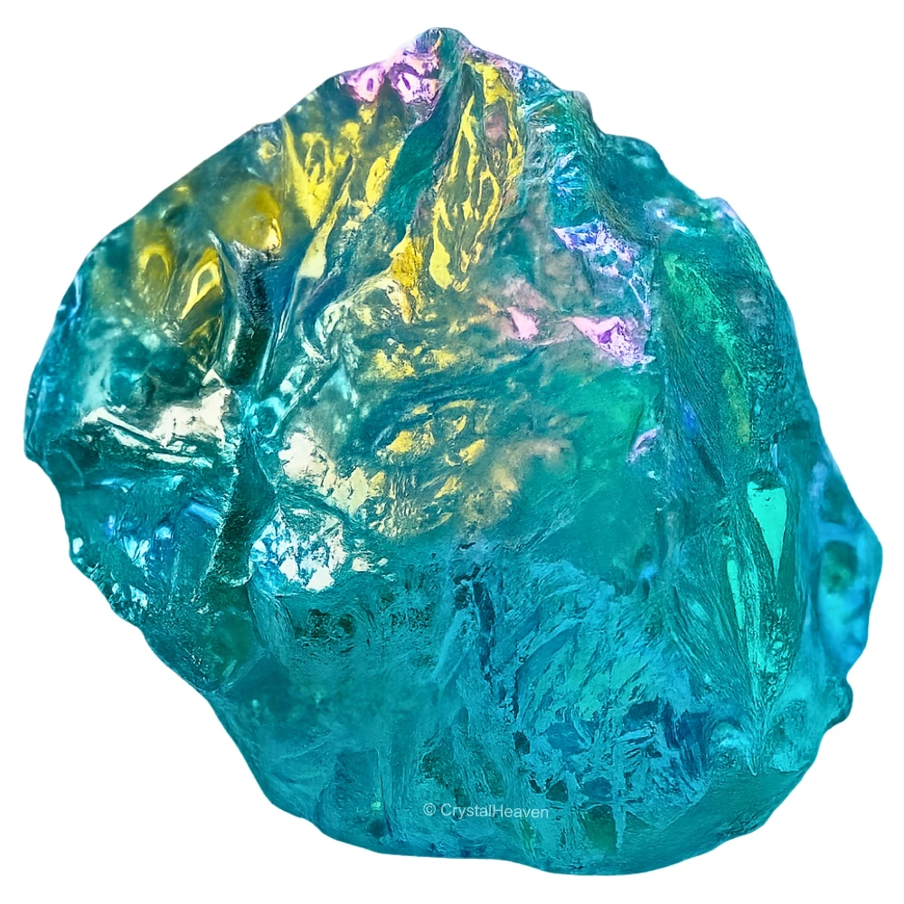 Raw Aqua Aura Quartz Crystals (2 Pieces)