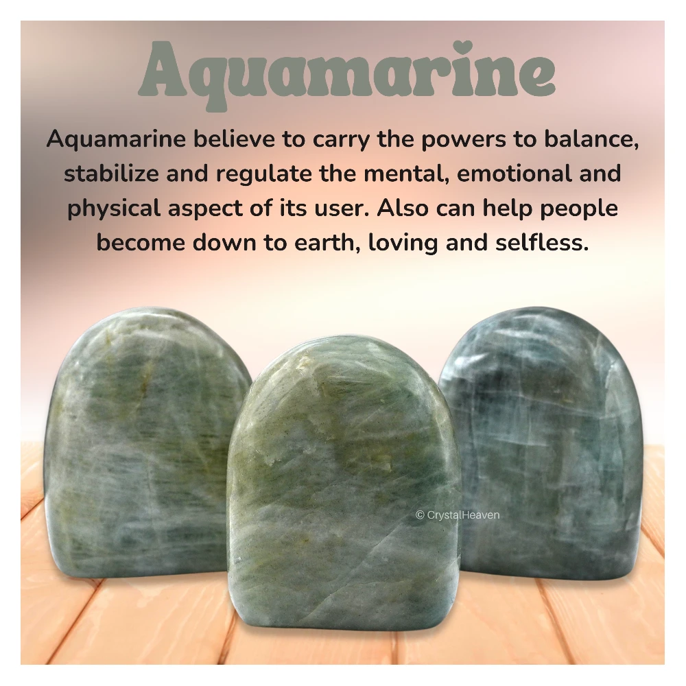Aquamarine Standing Palm Stone (Large)