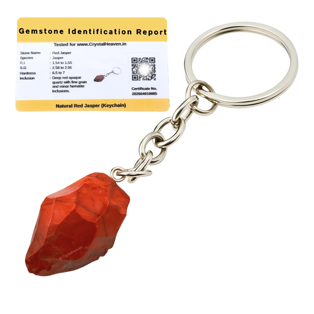 Red Jasper Crystal Keychain (Raw)