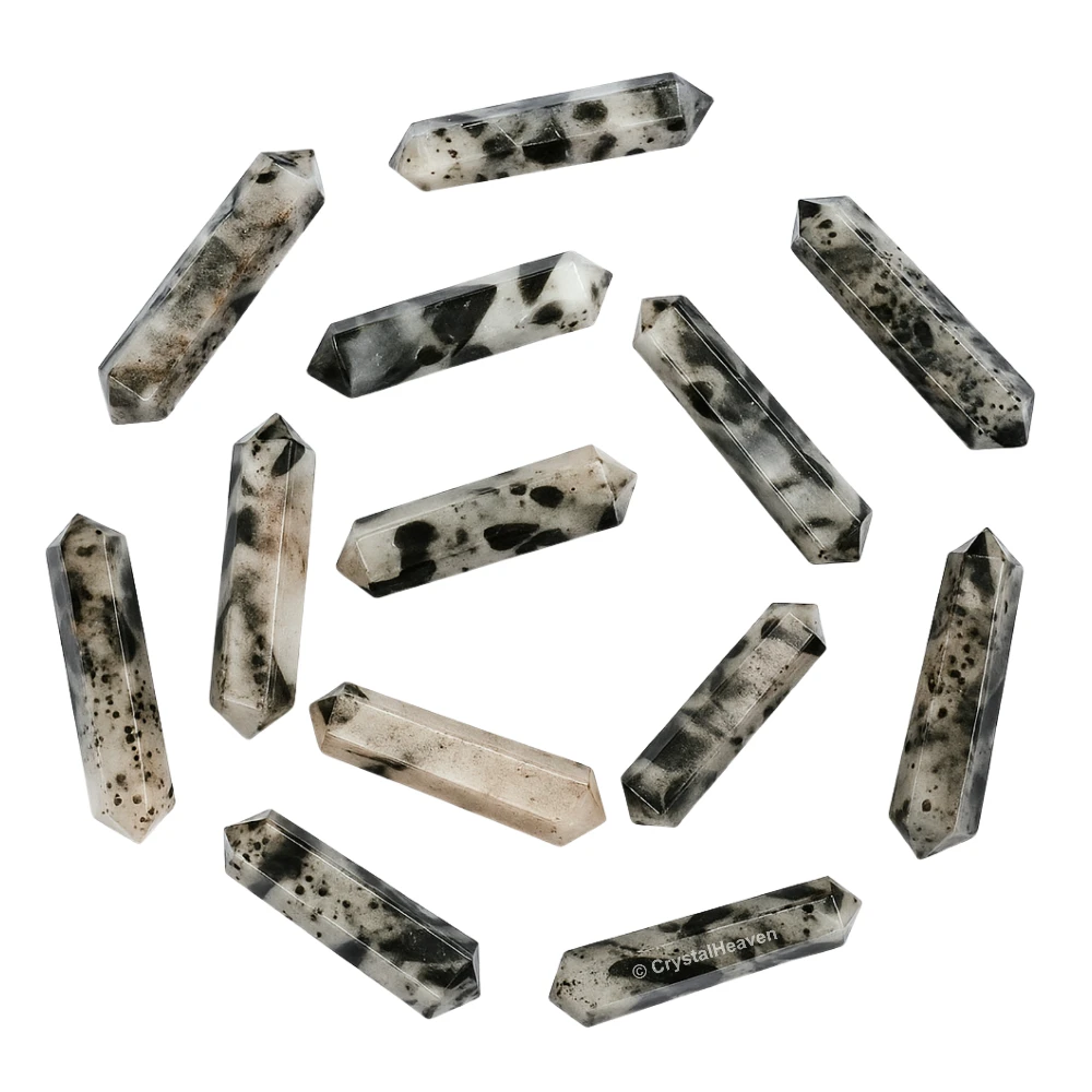 Green Tourmaline in Quartz Pencil Points (Double Terminated) (Set of 10)