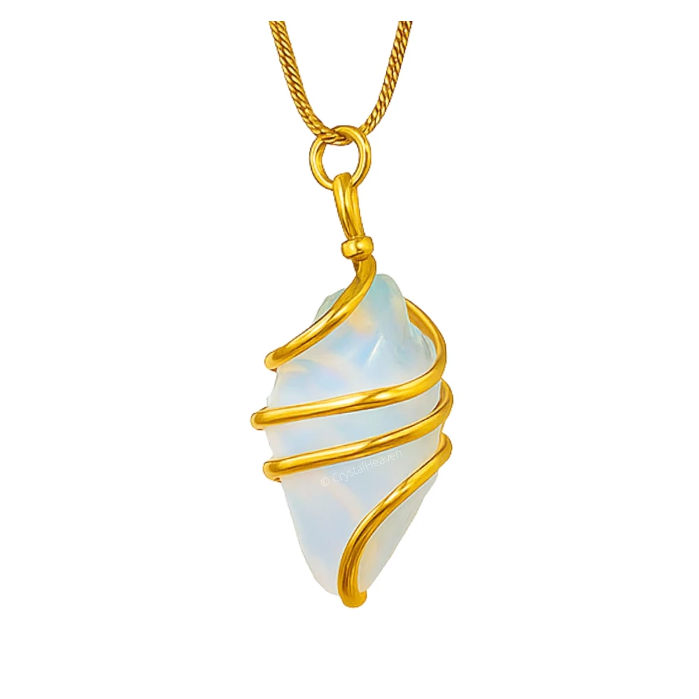 Opalite Necklace - Raw Crystal (Gold)