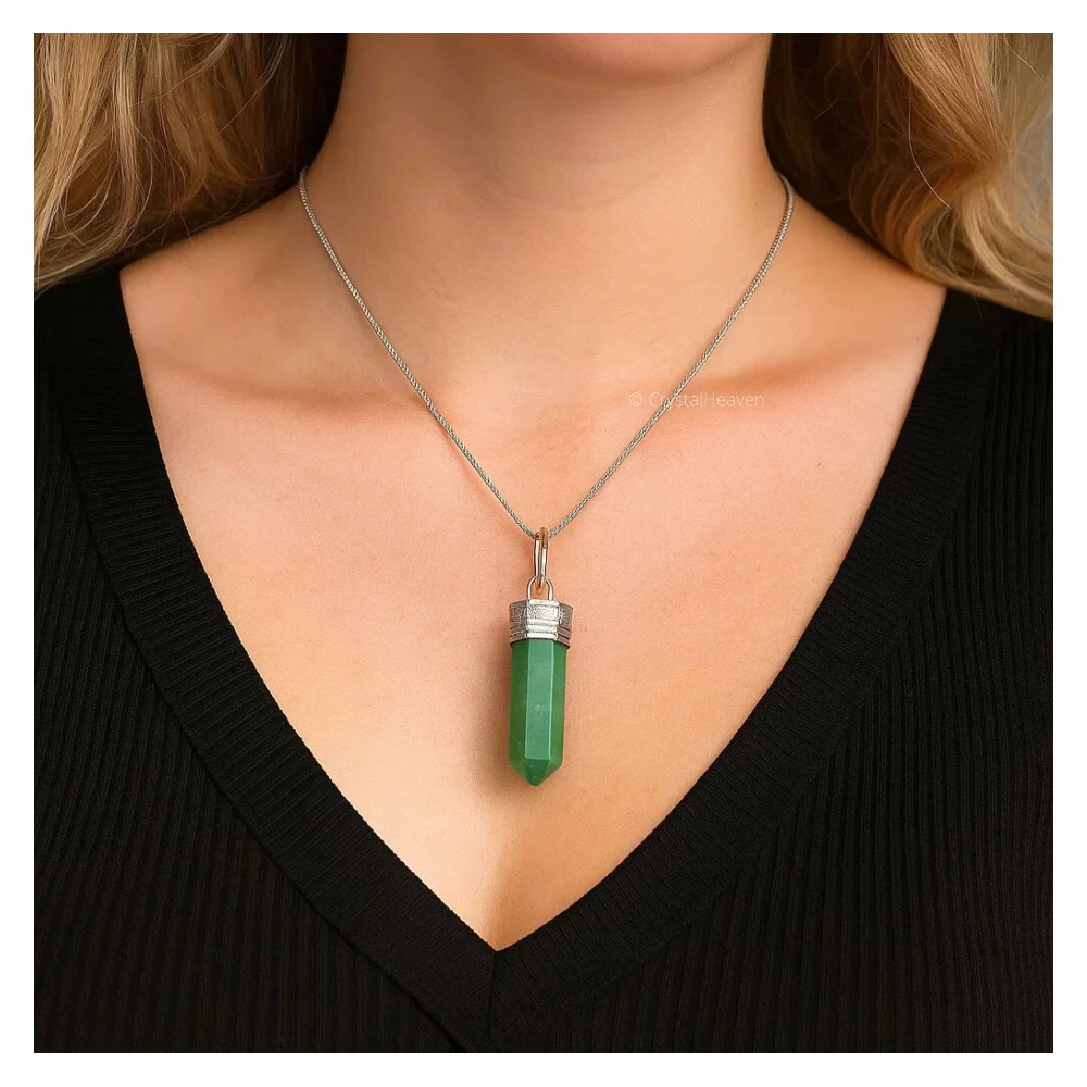 Chrysoprase Necklace - Pencil Point (Silver)
