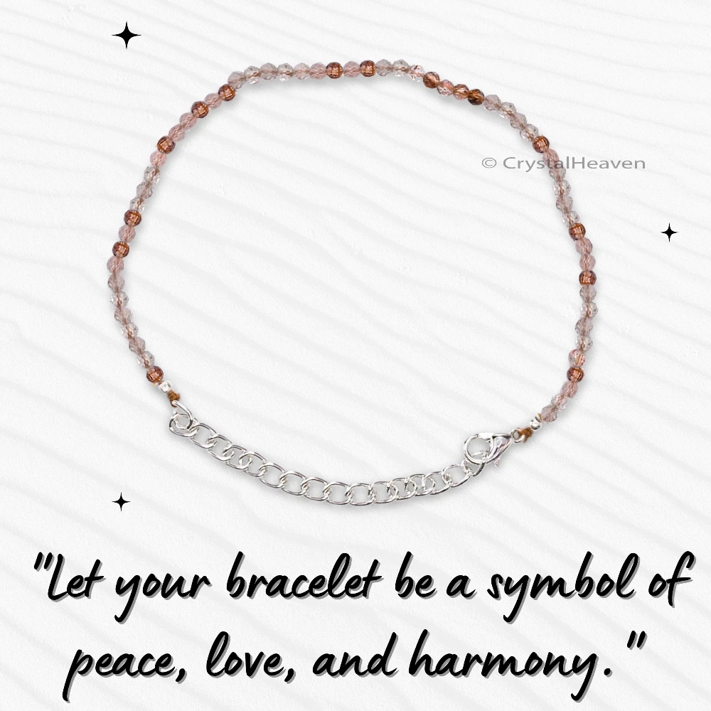 Copper Rutilated Quartz Bracelets - 2mm Faceted Beads (Silver)