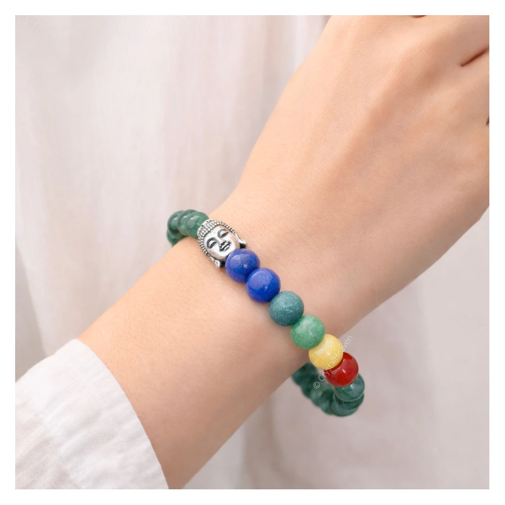 Chrysocolla Lapis Lazuli with Chakra Bracelet (Elastic)