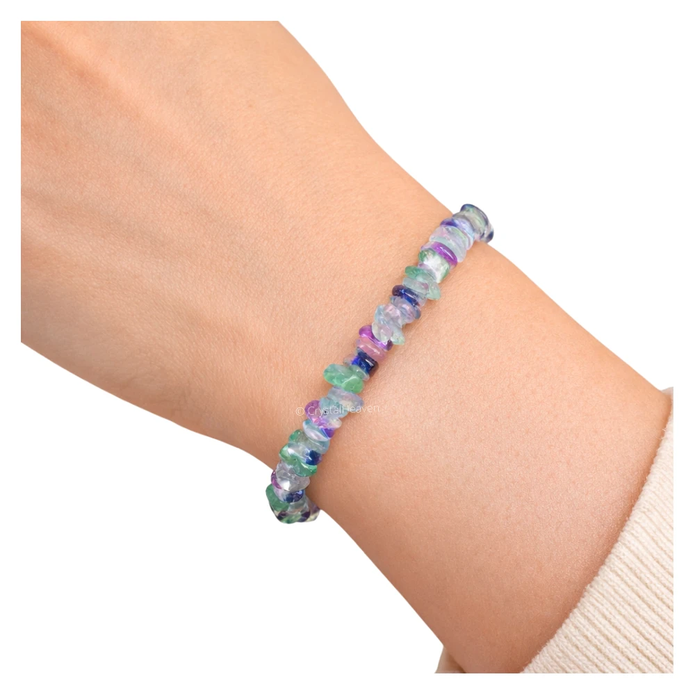 Multi Fluorite Chips Bracelet
