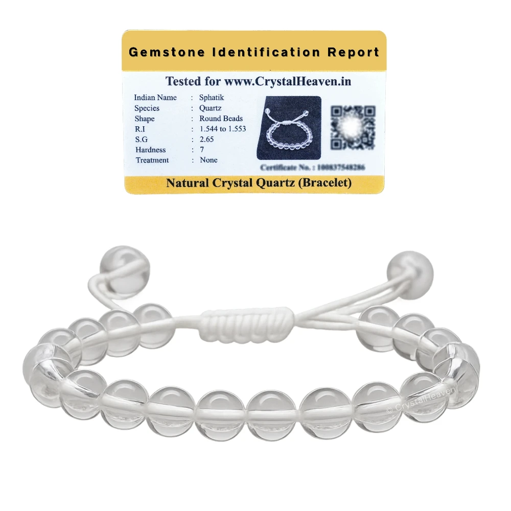 Sphatik Clear Quartz Bracelet (Adjustable)