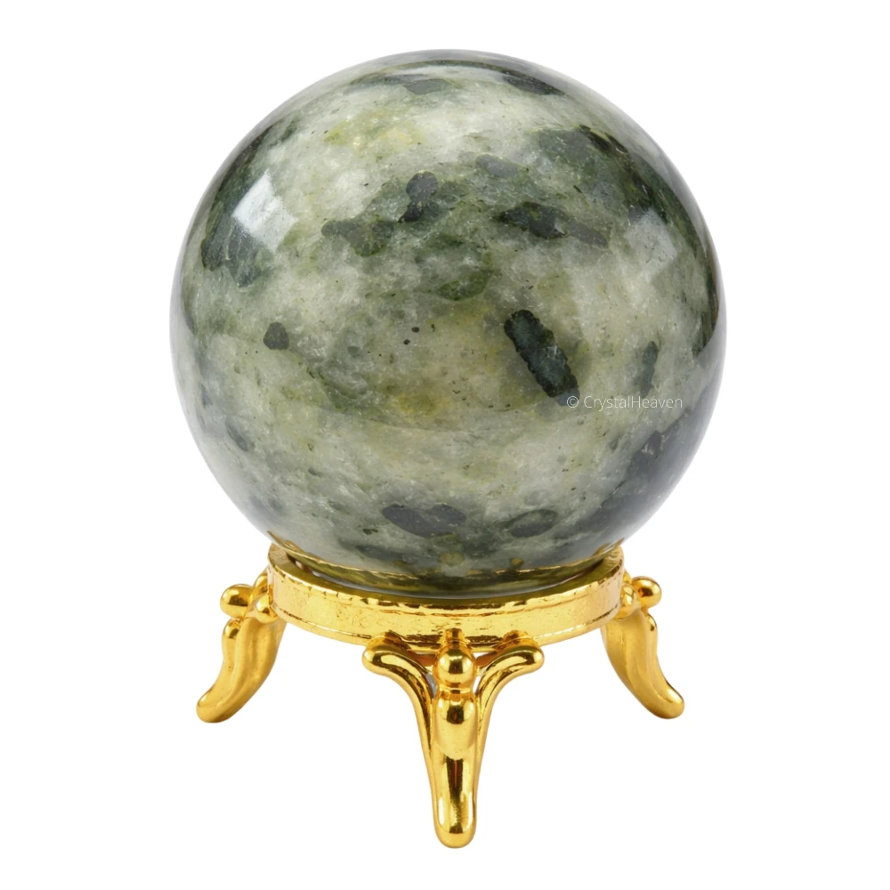 Green Tourmaline in Quartz Sphere