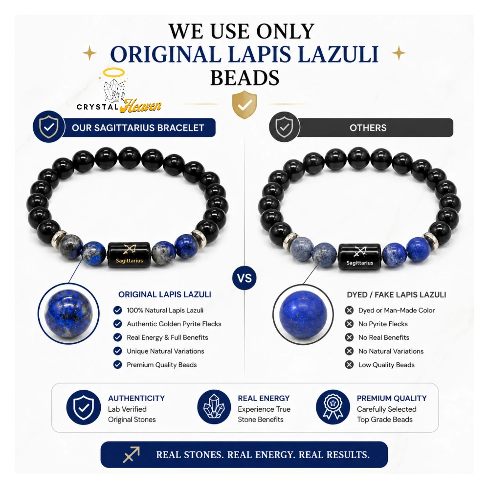Sagittarius Bracelet (धनु राशि) - Black Obsidian & Lapis Lazuli (With Selenite Plate)