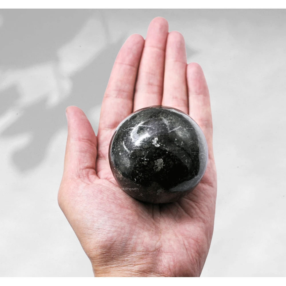 Large Nuummite Sphere (2.5 Inch)