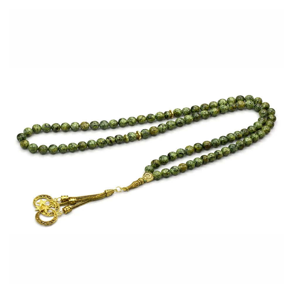 Serpentine Russian Crystal Tasbih (Gold)