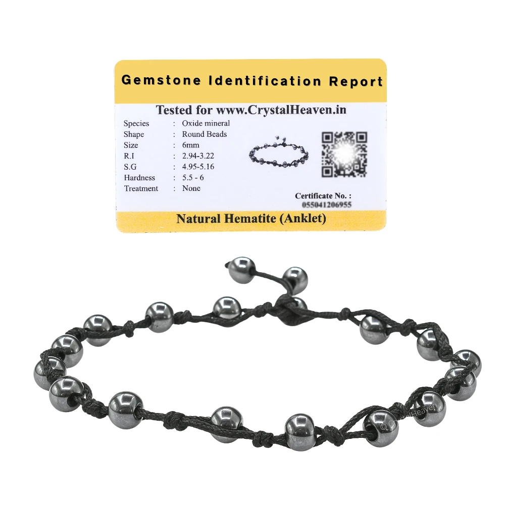 Hematite Anklet (Hand Knotted)