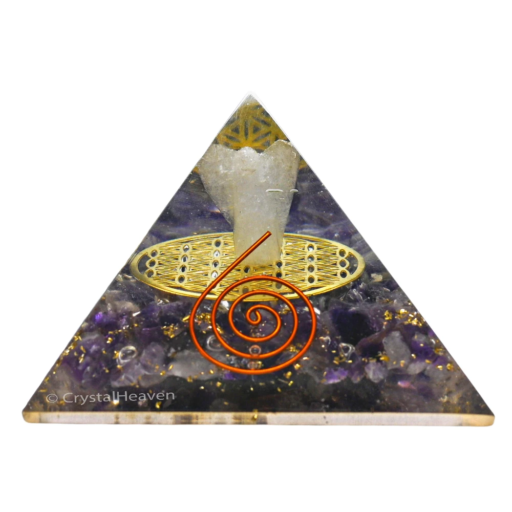 Amethyst Orgone Pyramid (Copper with Angel)