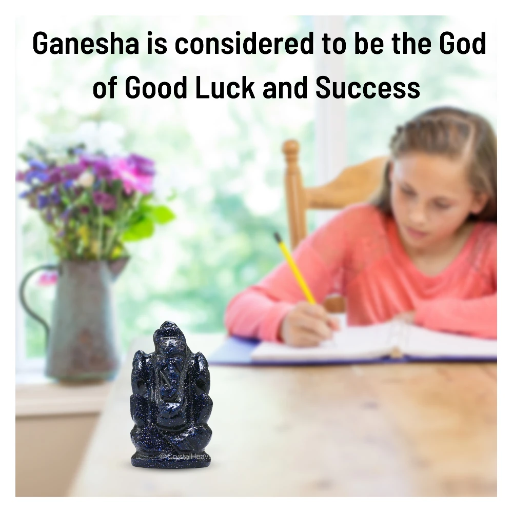 Blue Goldstone Crystal Ganesh Ganpati