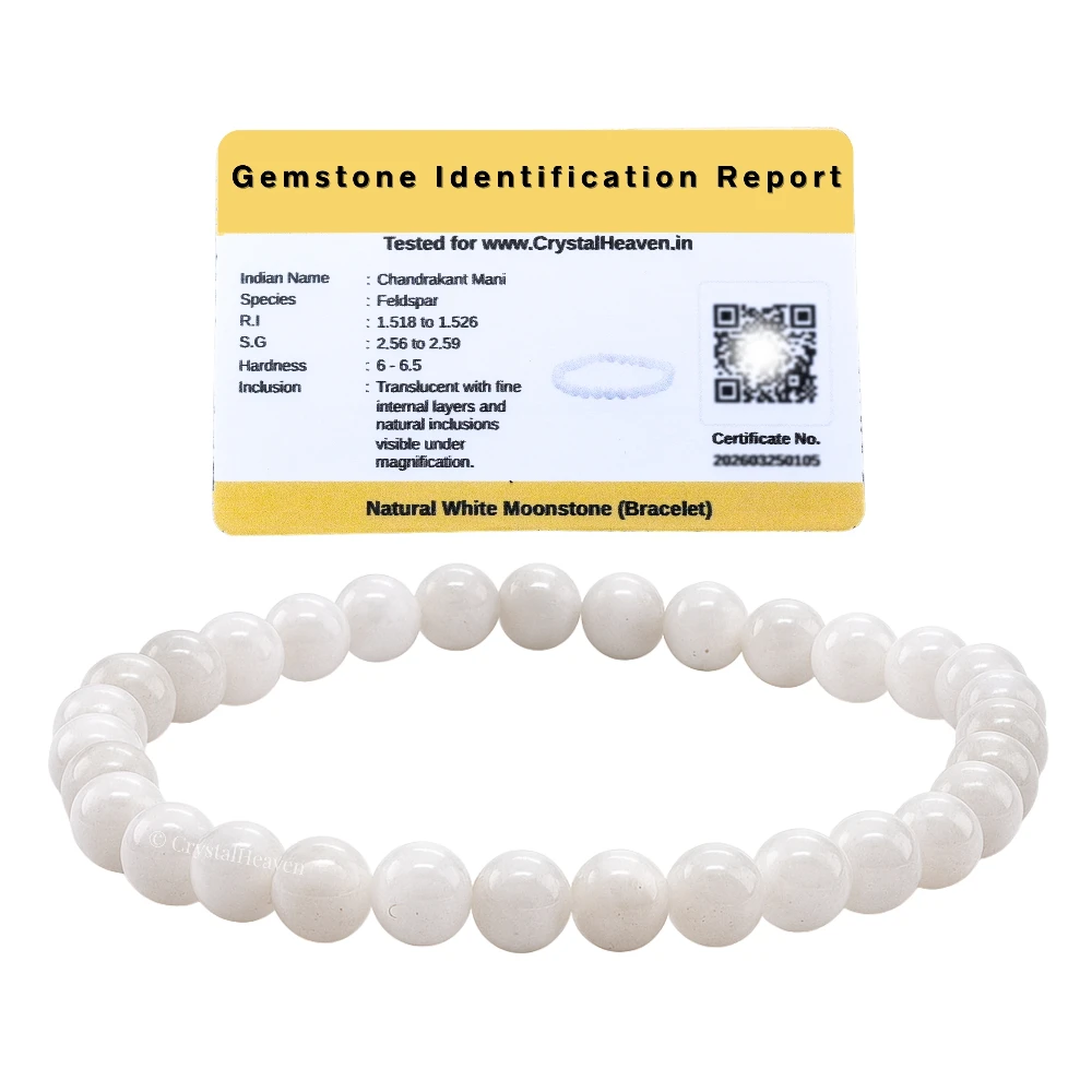 White Moonstone Healing Crystal Bracelets - 6mm Beads