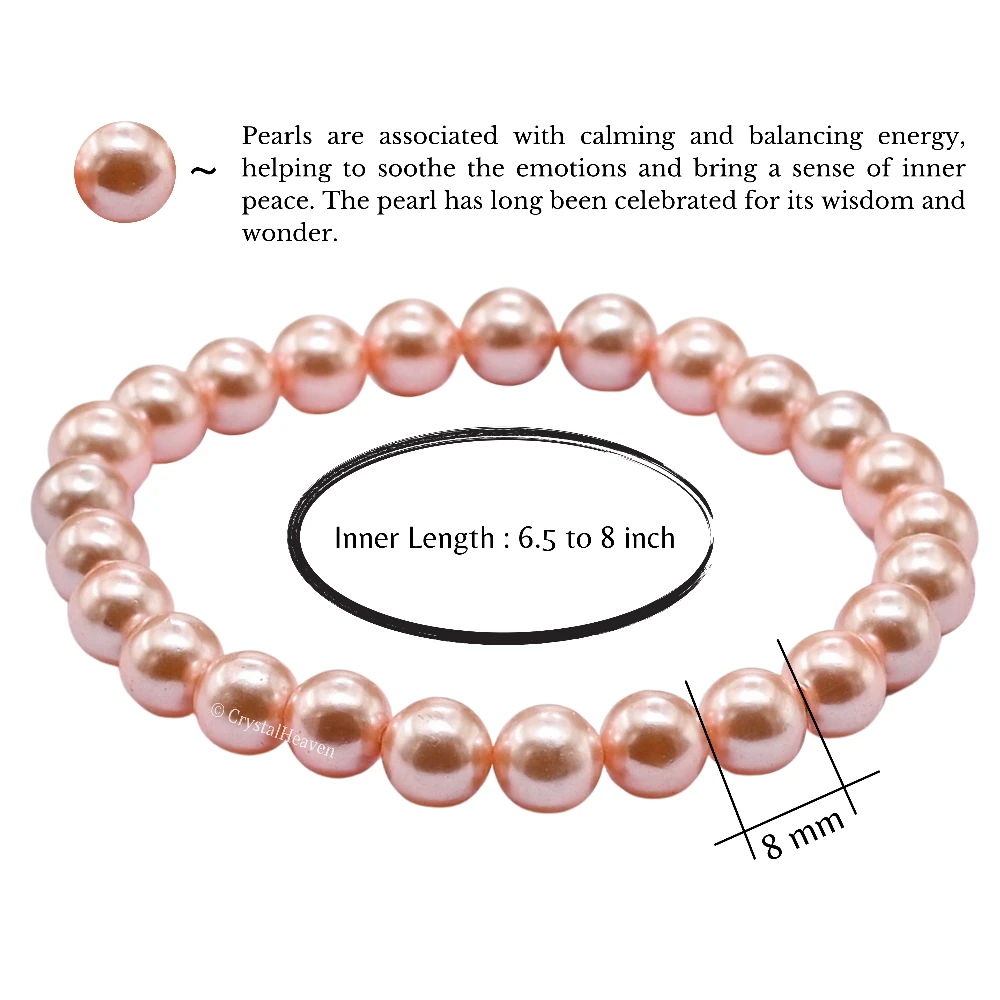 Peach Pearl Bracelet (Elastic)