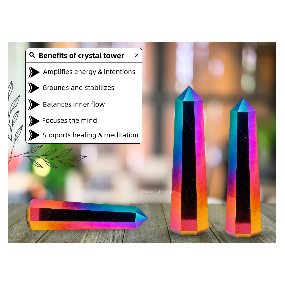 Titanium Aura Quartz Crystal Tower (2" to 3" inch)