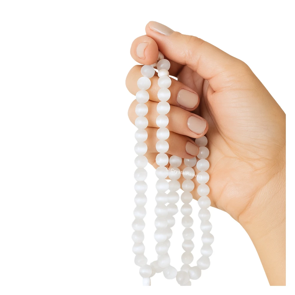 Selenite Japa Mala (Without Knot)