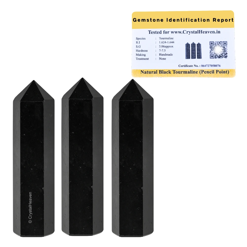 Black Tourmaline Pencil Points (Set of 10)