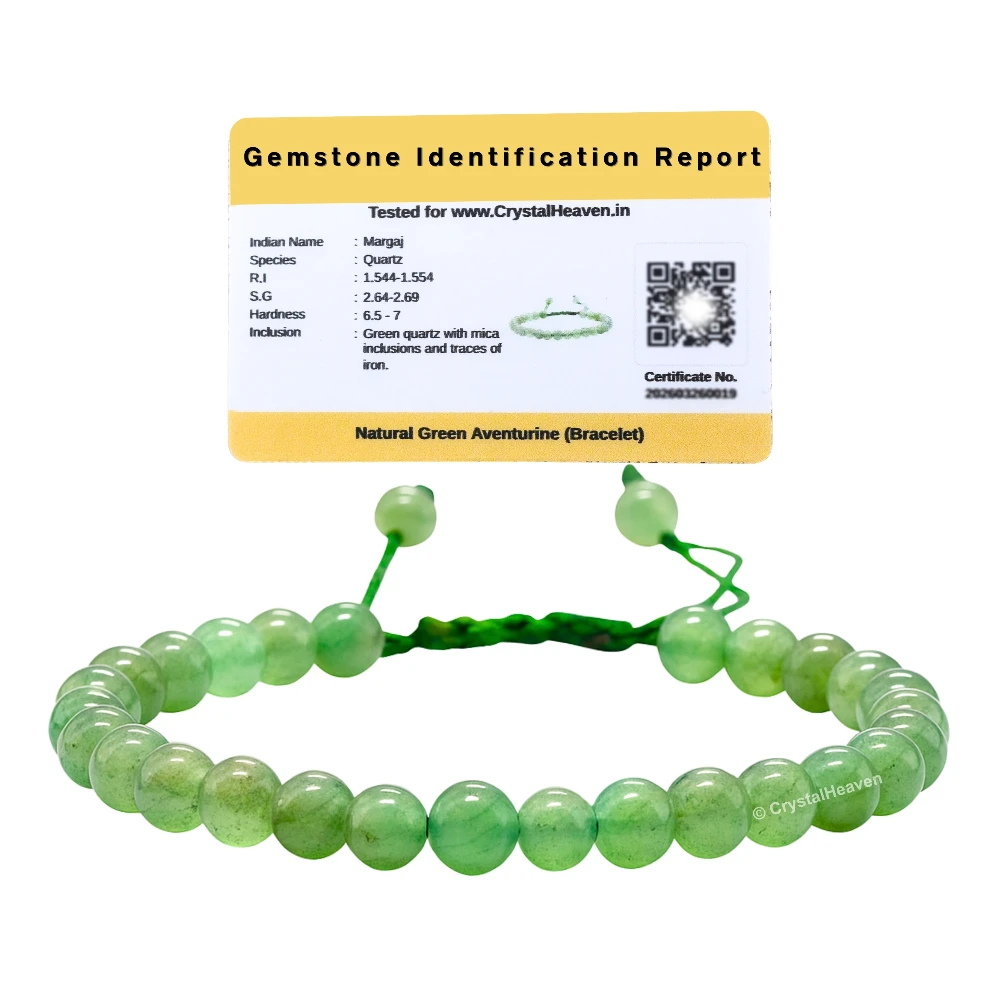 Green Aventurine Healing Crystal Bracelets - 6mm Beads (Adjustable)