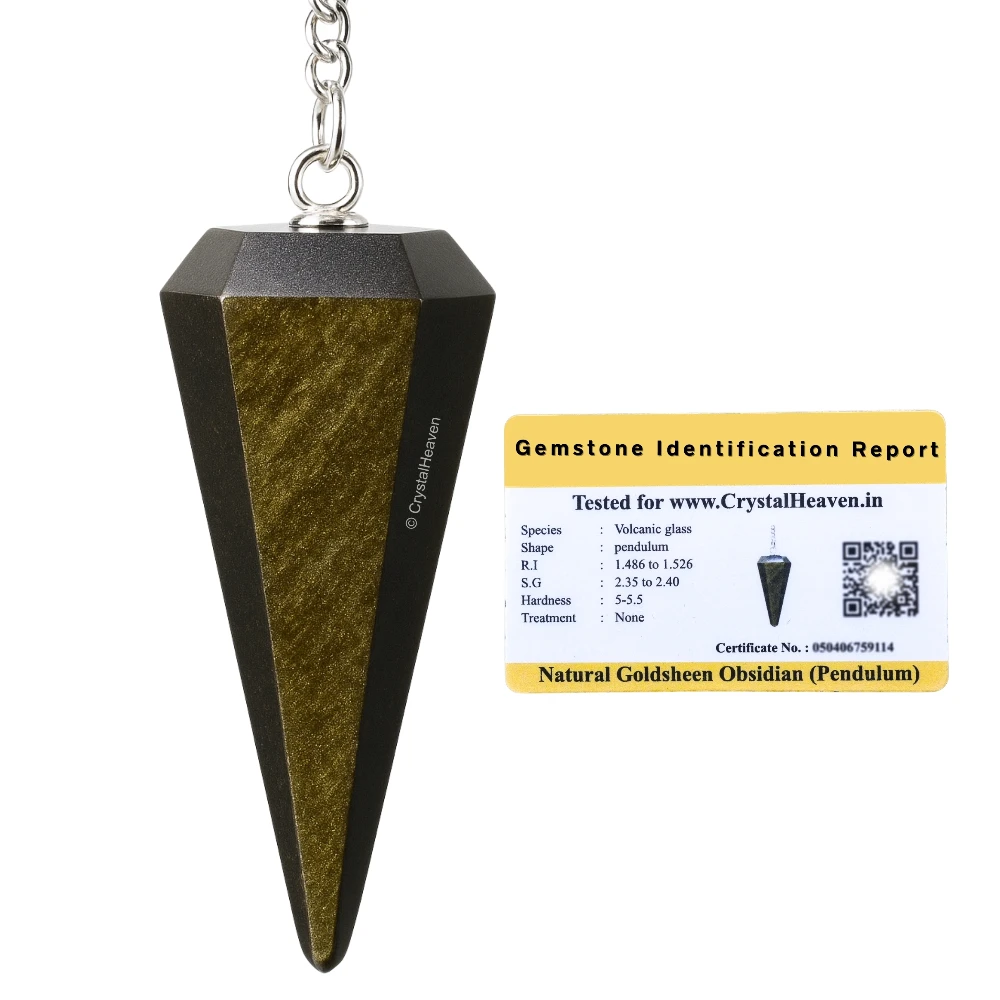 Golden Sheen Obsidian Pendulum