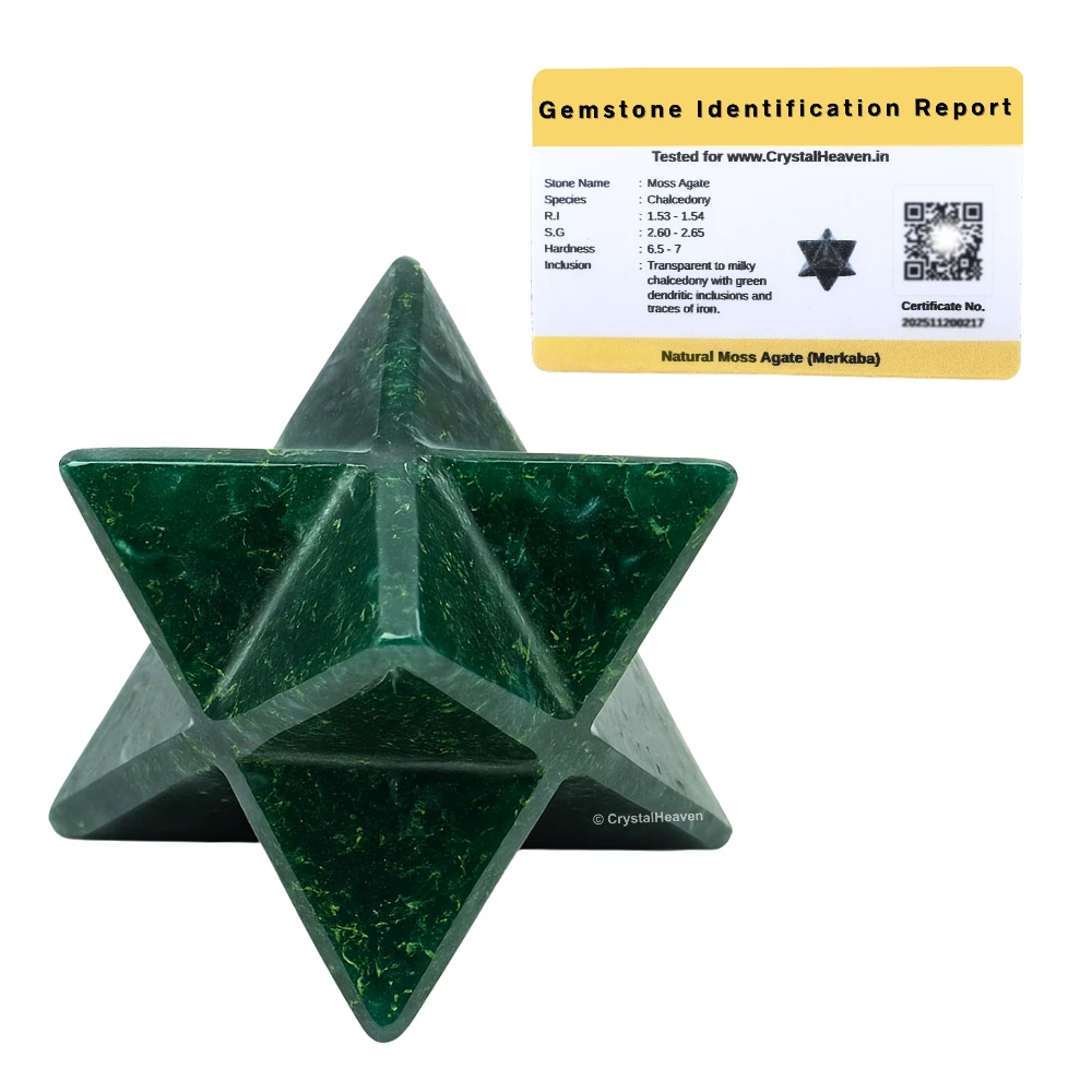 Moss Agate Crystal Merkaba (20-25 mm)