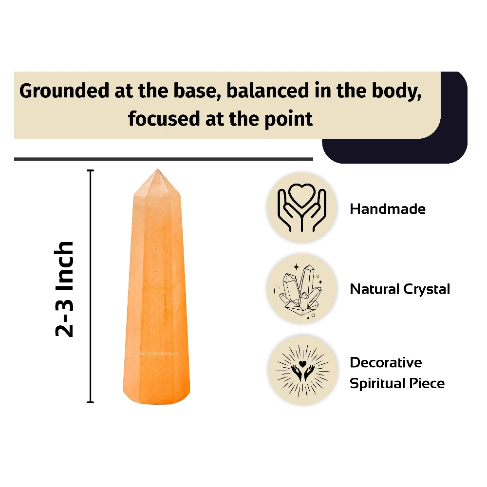 Orange Selenite Tower (2" to 3" inch)