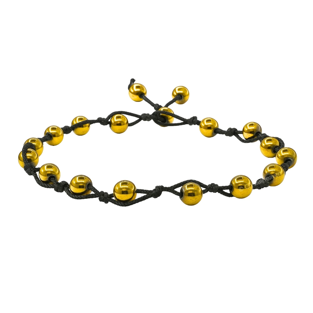 Golden Hematite Anklet (Hand Knotted)