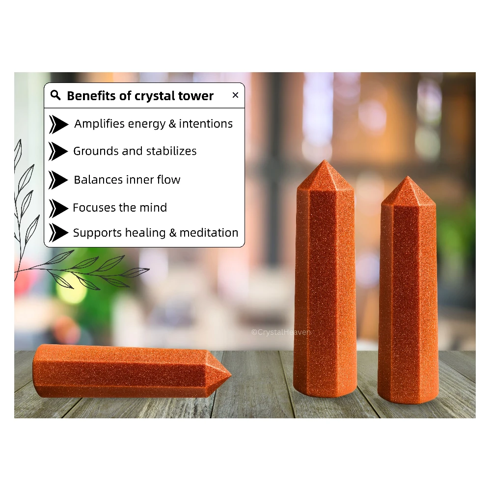 Red Goldstone Crystal Tower (2" to 3" inch)