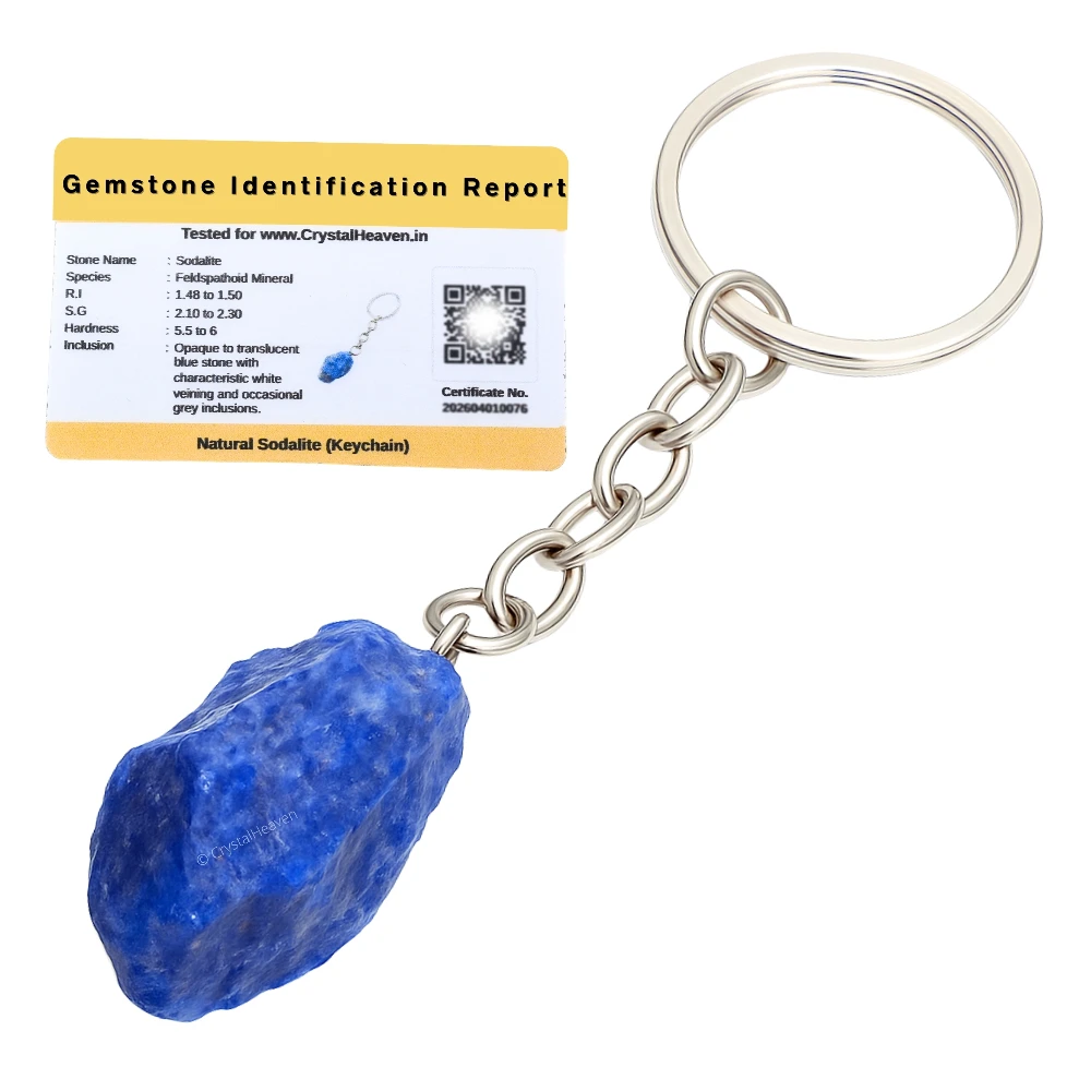 Sodalite Crystal Keychain (Raw)