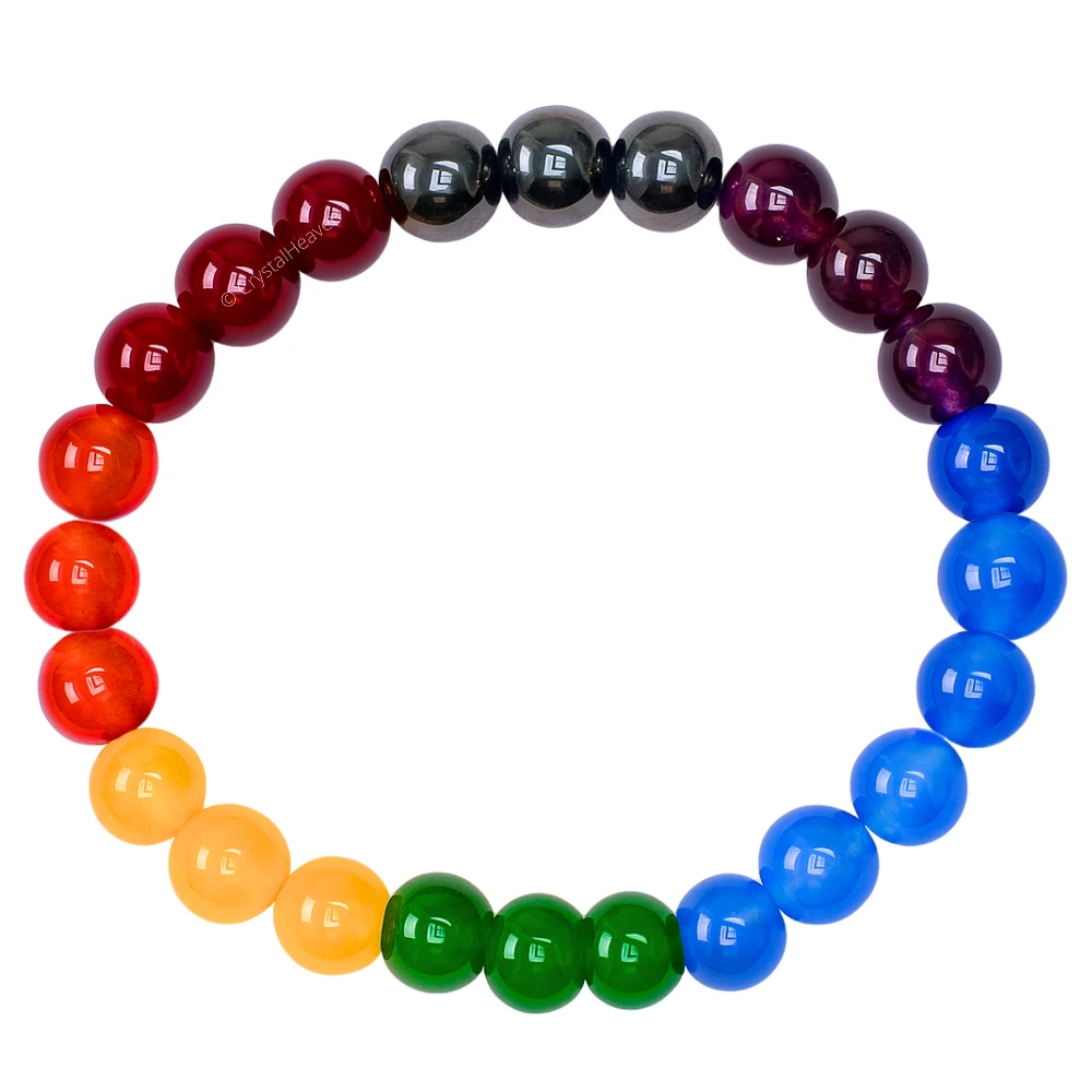 7 Chakra Quartz Bracelet (3x3)(Elastic)