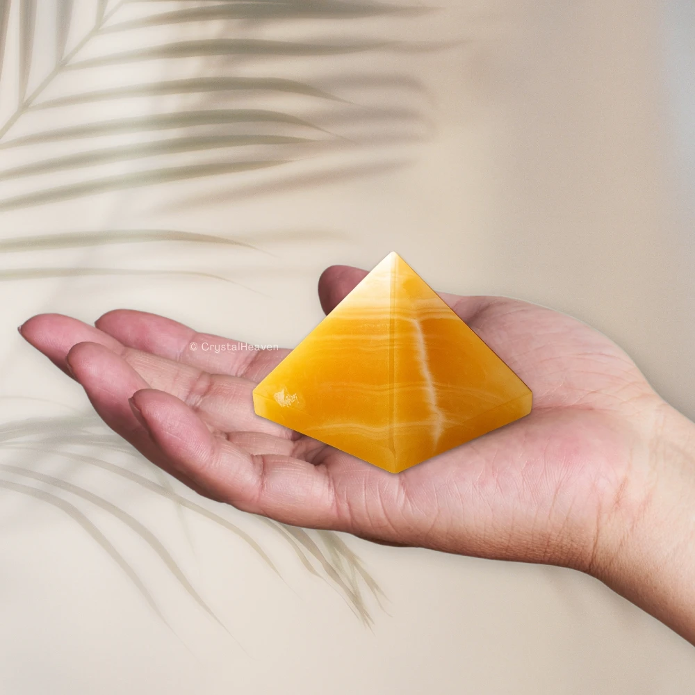 Yellow Calcite Pyramid (1.5 Inch)