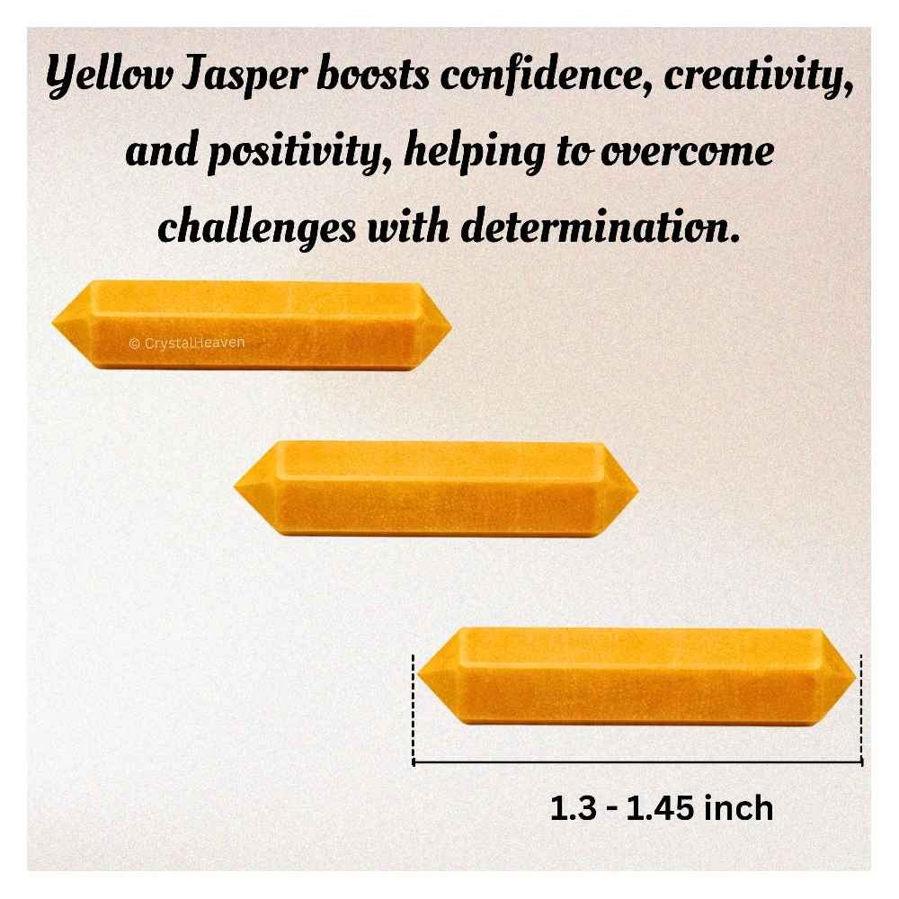 Yellow Jasper Pencil Points (Double Terminated) (Set of 3)