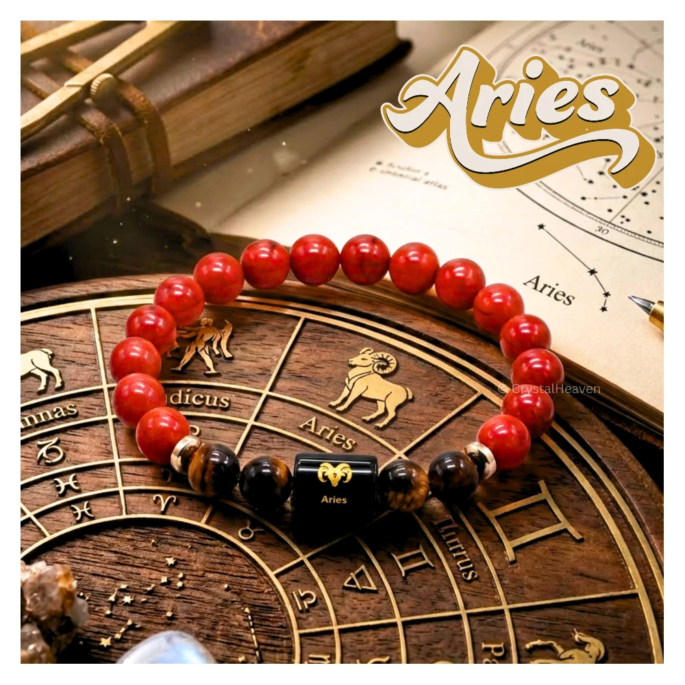 Aries Bracelet (मेष राशि) - Red Jasper & Tiger Eye (Only Bracelet)