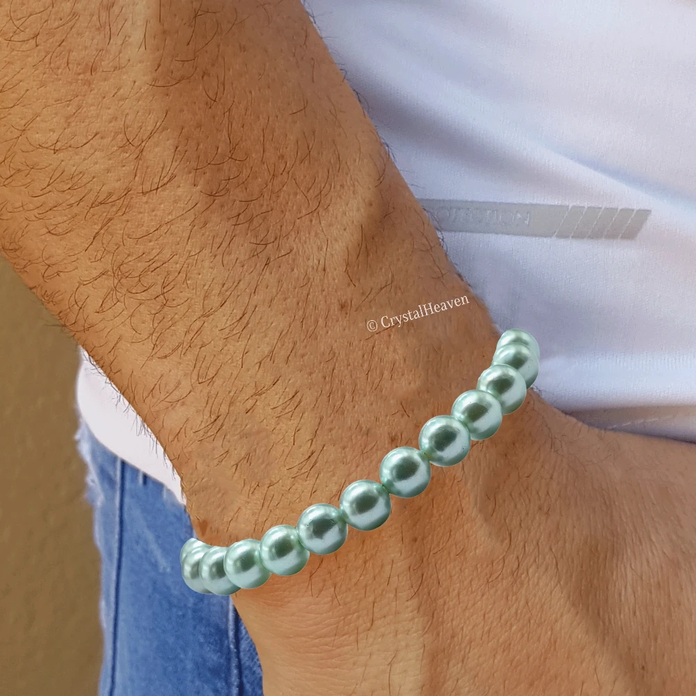 Pistachio Pearl Bracelet (Elastic)