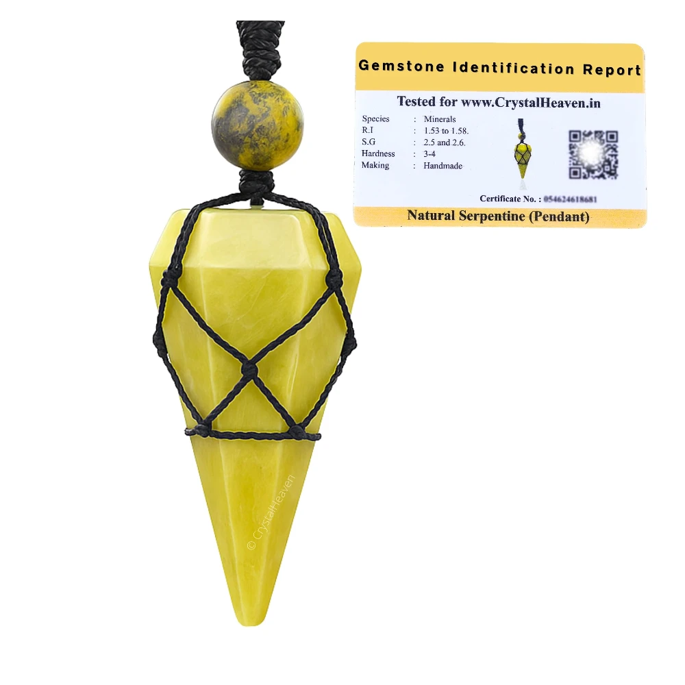 Serpentine Pendulum Pendant Necklace (Macrame)