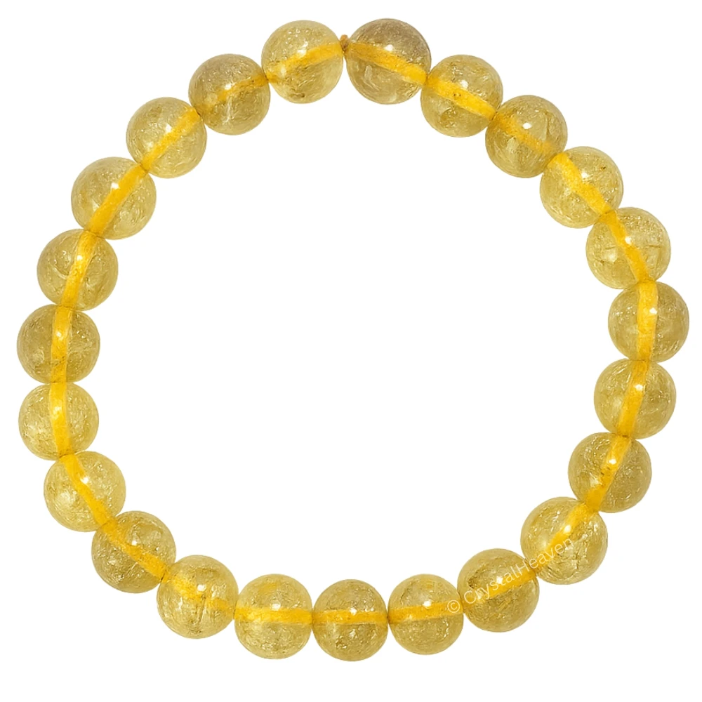 Golden Rutilated Quartz Bracelet (Elastic)