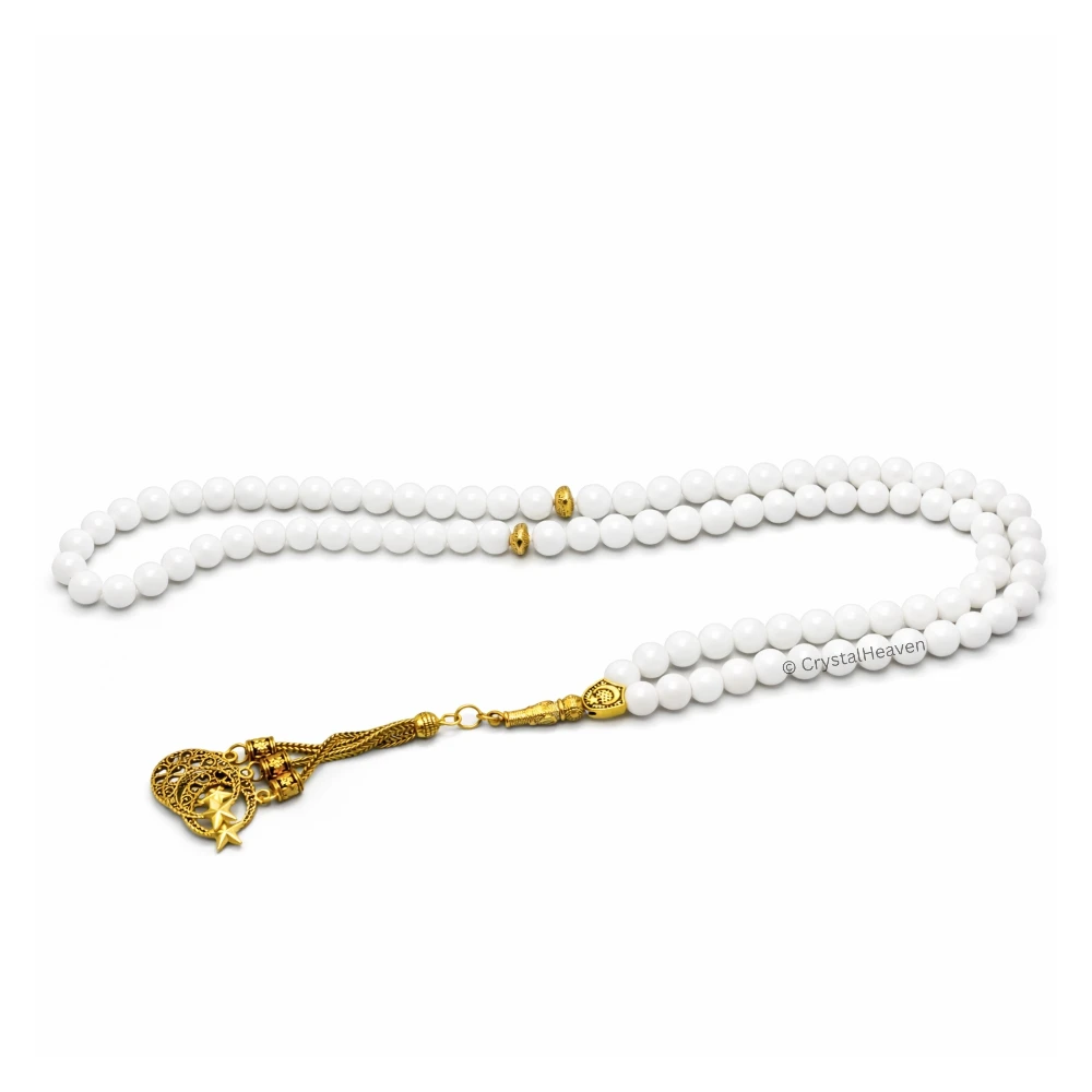 Mother of Pearl Crystal Tasbih (Gold)