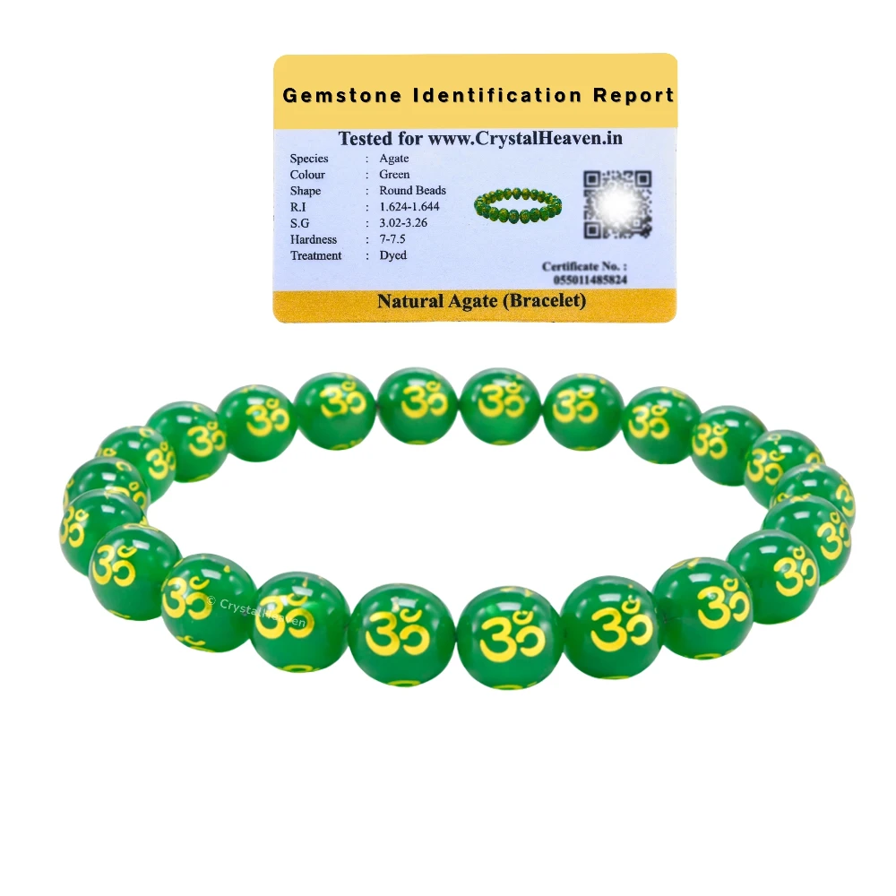 Green Agate OM Bracelet (Elastic)