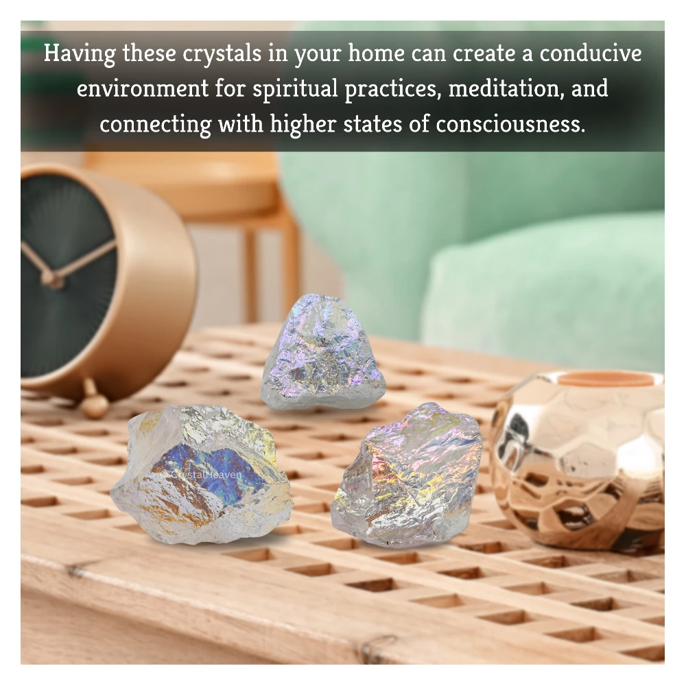 Raw Angel Aura Quartz Crystals (5 Pieces)