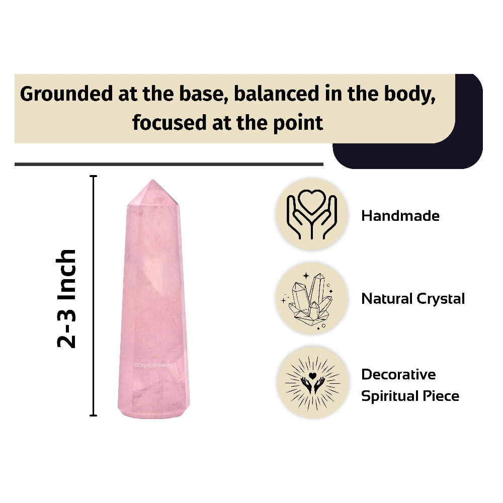 Rose Quartz Tower (2" to 3" inch)