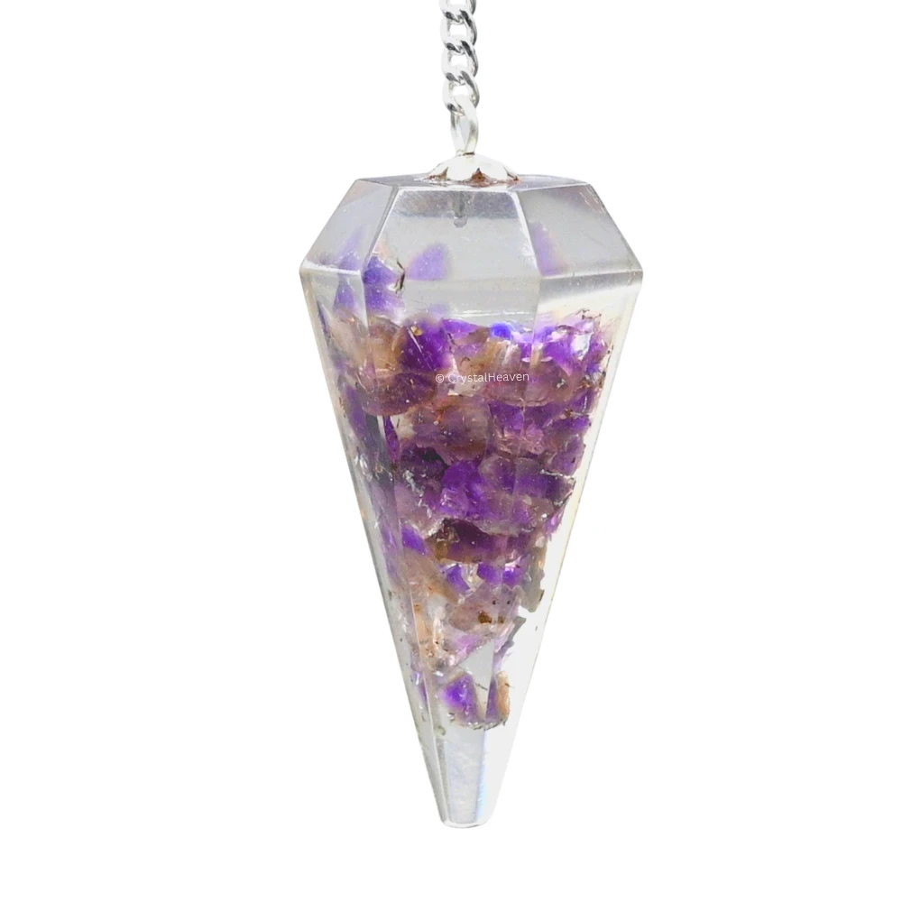 Amethyst Crystal Orgone Pendulum