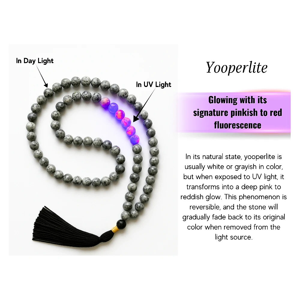 Yooperlite Japa Mala (Without Knot)